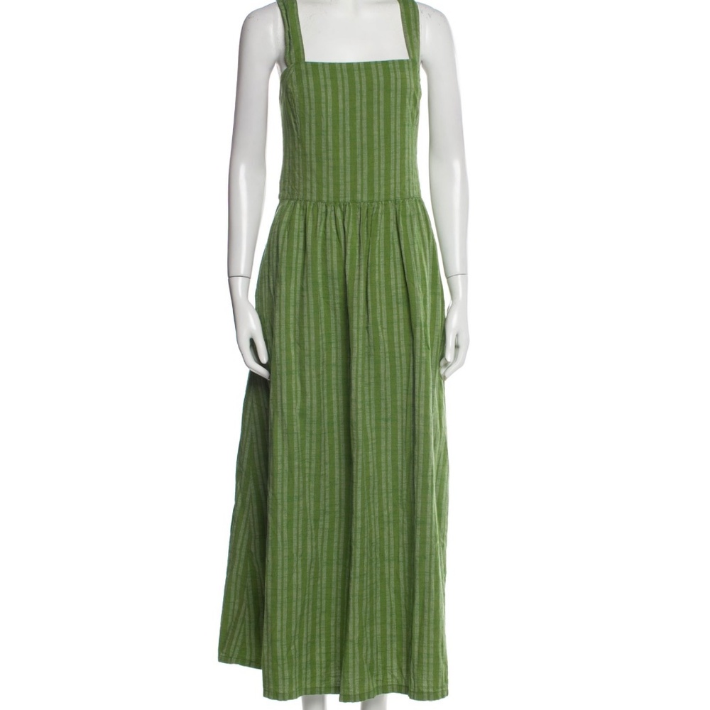 Ace & Jig Green Stripe Cotton Adjustable Flared Maxi Sundress L, XL